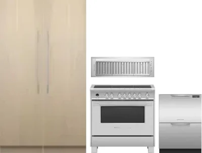 5 Piece Package Includes Refrigerator, Freezer, Range, Hood And Dishwasher